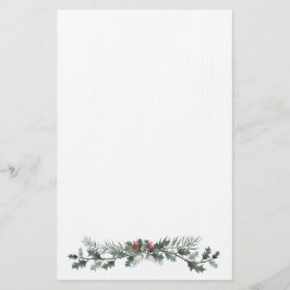 Vroege kerstgroet mistletoe en dennenpoep briefpapier