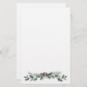 Vroege kerstgroet mistletoe en dennenpoep briefpapier (Voorkant / Achterkant)