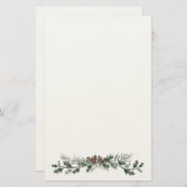 Vroege kerstgroet mistletoe en dennenpoep briefpapier (Voorkant / Achterkant)