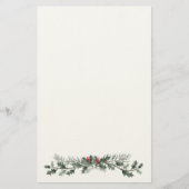 Vroege kerstgroet mistletoe en dennenpoep briefpapier (Voorkant)