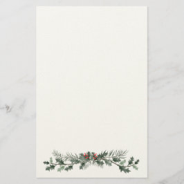Vroege kerstgroet mistletoe en dennenpoep briefpapier