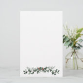 Vroege kerstgroet mistletoe en dennenpoep briefpapier (Staand voorkant)