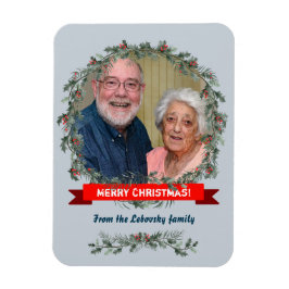 Vroege kerstgroet mistletoe en dennenpoep magneet