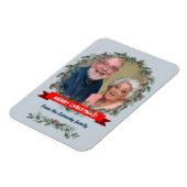 Vroege kerstgroet mistletoe en dennenpoep magneet (Linkerzijde)