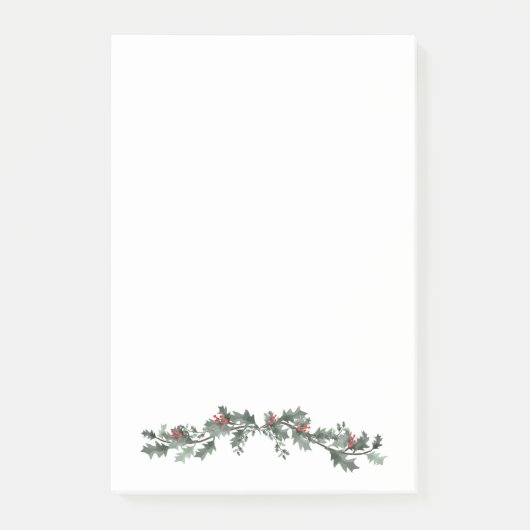Vroege kerstgroet mistletoe en dennenpoep post-it® notes (Voorkant)