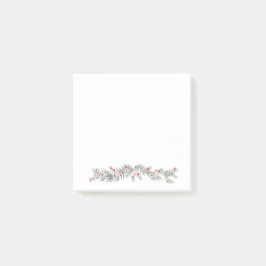 Vroege kerstgroet mistletoe en dennenpoep post-it® notes