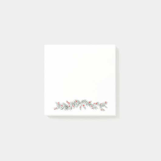 Vroege kerstgroet mistletoe en dennenpoep post-it® notes (Voorkant)