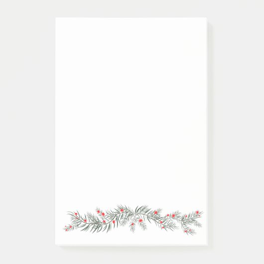 Vroege kerstgroet mistletoe en dennenpoep post-it® notes (Voorkant)