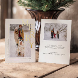 Vroege kerstgroeten met de prettige moderne foto's folie feestdagenkaart