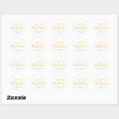 Vroege kersthandgeschreven Faux Gold Foil Holiday Ronde Sticker (Vel)