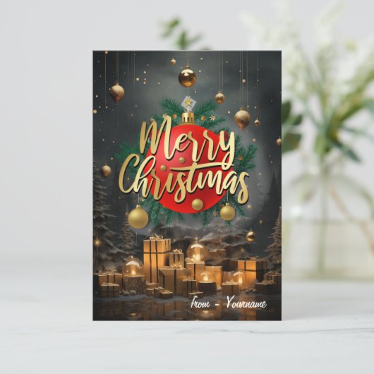 Vroege kerstkaart bedankkaart (Staand voorkant)