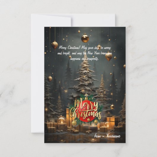 Vroege kerstkaart bedankkaart (Achterkant)