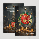 Vroege kerstkaart bedankkaart (Voorkant / Achterkant)