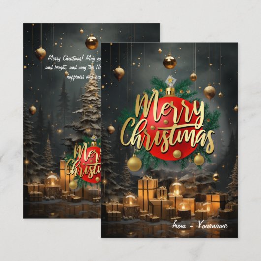 Vroege kerstkaart bedankkaart (Voorkant / Achterkant)