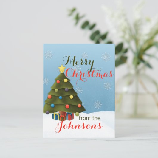 Vroege kerstkaart briefkaart (Staand voorkant)