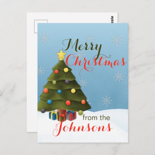 Vroege kerstkaart briefkaart (Voorkant / Achterkant)