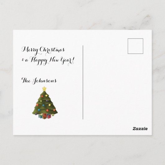 Vroege kerstkaart briefkaart (Achterkant)