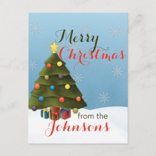 Vroege kerstkaart briefkaart (Voorkant)