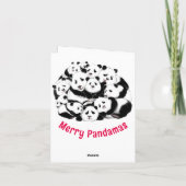Vroege kerstkaart Happy Pandas-familie - schildere Notitiekaartje (Achterkant)