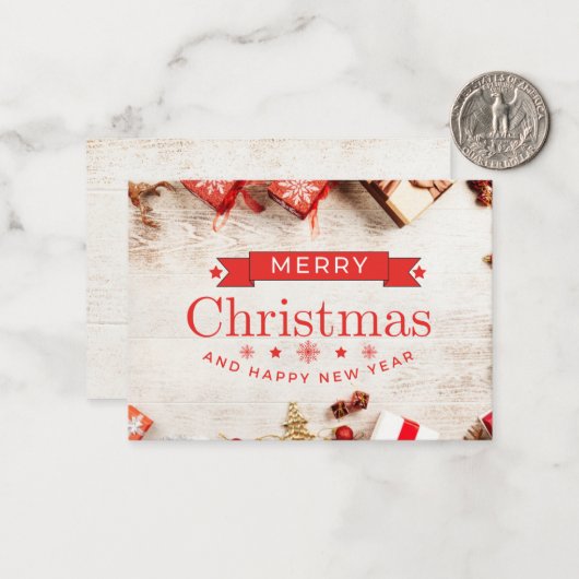 Vroege kerstkaart  kerstkaart notitiekaartje (Voorkant / Achterkant in situ)