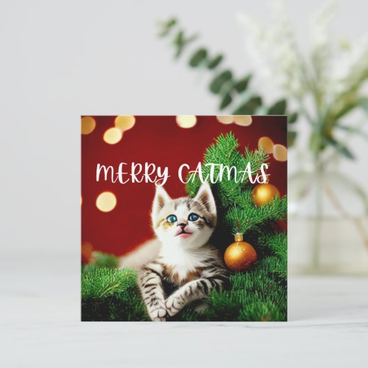 Vroege kerstkaart met kerstmis (Staand voorkant)