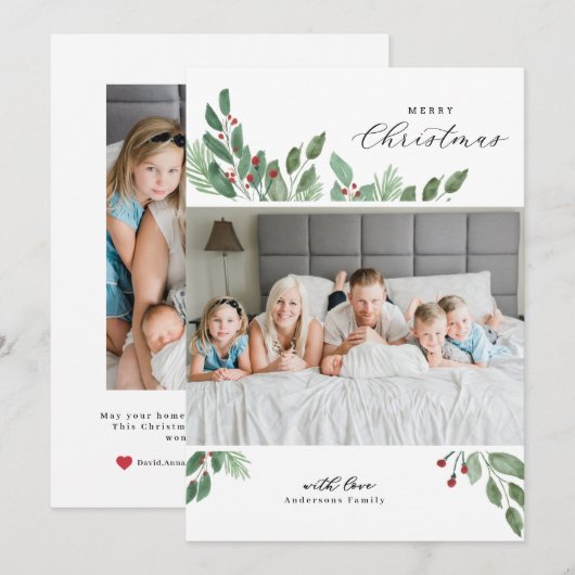 Vroege kerstkaart met Waterverf (Voorkant / Achterkant)