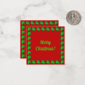 Vroege kerstkaart notitiekaartje (Voorkant / Achterkant in situ)