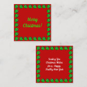 Vroege kerstkaart notitiekaartje (Voorkant / Achterkant)