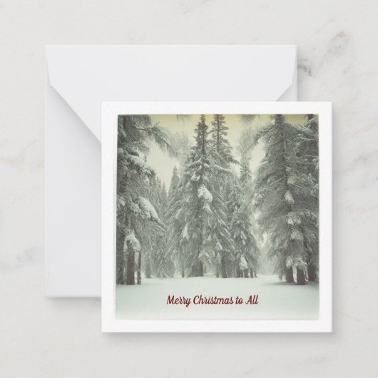 Vroege kerstkaart notitiekaartje (Voorkant)