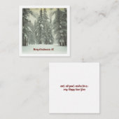 Vroege kerstkaart notitiekaartje (Voorkant / Achterkant)