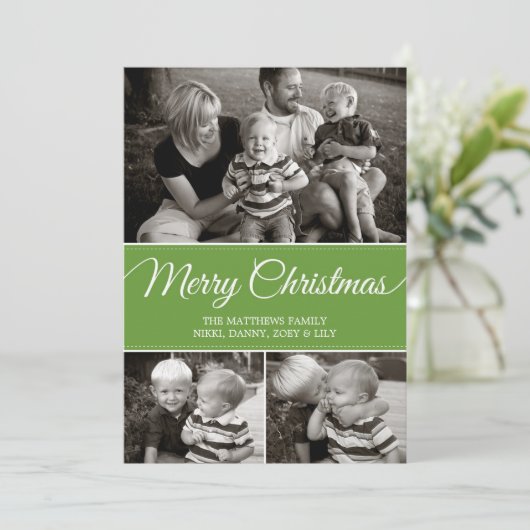 Vroege kerstkaart | Vast | Groen (Staand voorkant)