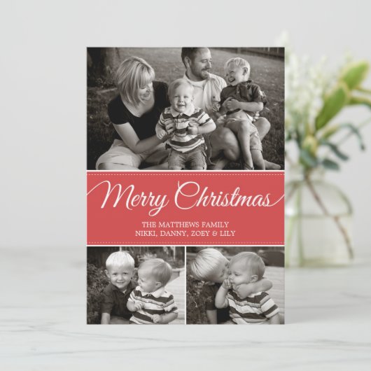 Vroege kerstkaart | Vast | Rood (Staand voorkant)