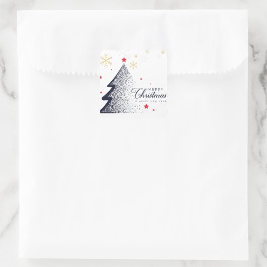 Vroege kerstkaart vierkante sticker (Tas)