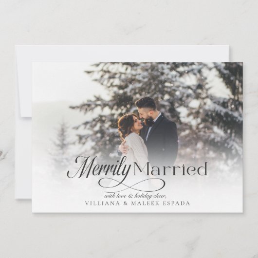 Vroege kerstkaart voor getrouwde Pas getrouwd Kaart (Voorkant)
