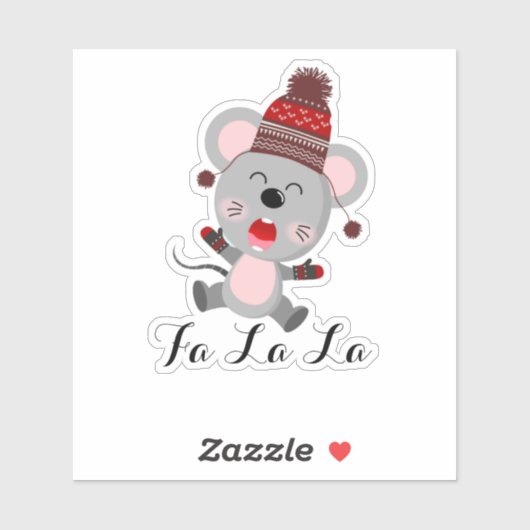 Vroege kerstkaartenmuis ID854-Sticker Sticker (Vel)