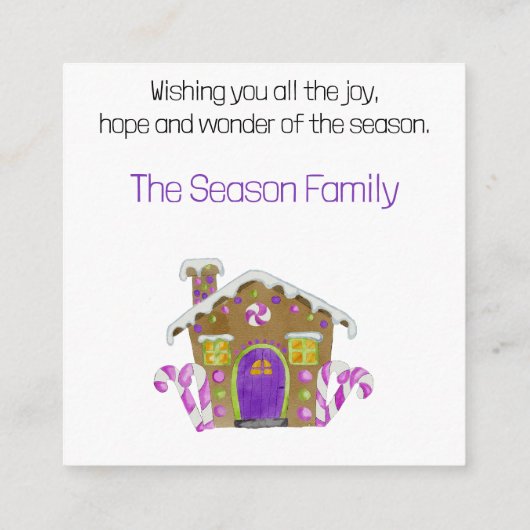 Vroege kerstkaartjes voor ontbijtkokerhuis informatiekaartje (Achterkant)