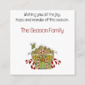 Vroege kerstkaartjes voor ontbijtkokerhuis informatiekaartje (Achterkant)