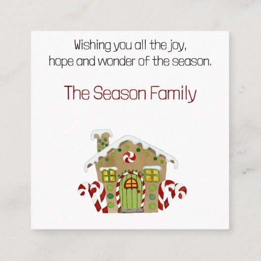 Vroege kerstkaartjes voor ontbijtkokerhuis informatiekaartje (Achterkant)