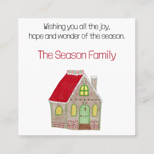 Vroege kerstkaartjes voor ontbijtkokerhuis informatiekaartje (Achterkant)