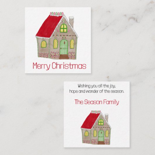 Vroege kerstkaartjes voor ontbijtkokerhuis informatiekaartje (Voorkant / Achterkant)