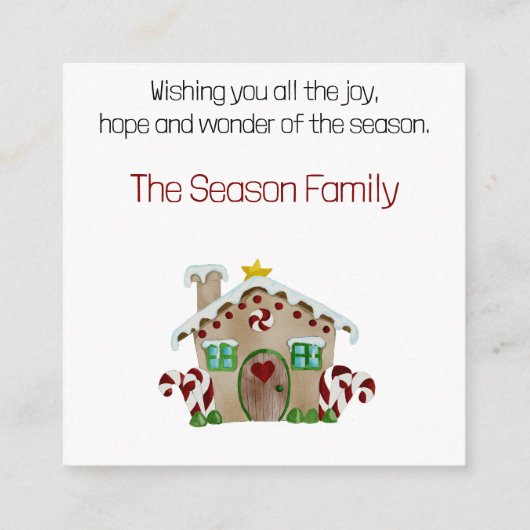 Vroege kerstkaartjes voor ontbijtkokerhuis informatiekaartje (Achterkant)