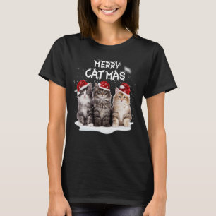 Vroege kerstkerstbomen kerstmis Santa Kitten Xmas T-shirt