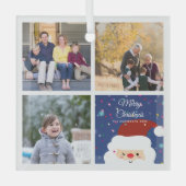 Vroege kerstkerstkerstkerstman en juffrouw Foto co Glas Ornament (Voorkant)