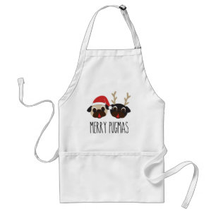 Vroege kerstkerstkerstKerstmis en rendierpugs Standaard Schort