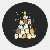Vroege kerstkerstmis ronde sticker (Voorkant)