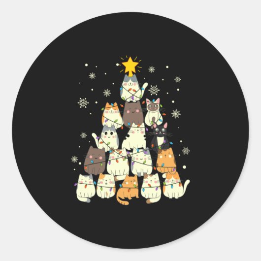 Vroege kerstkerstmis ronde sticker (Voorkant)