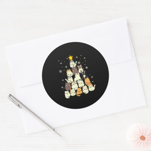 Vroege kerstkerstmis ronde sticker (Envelop)