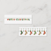 Vroege kerstkleurige winterseizoensgroet mini visitekaartje (Voorkant / Achterkant)