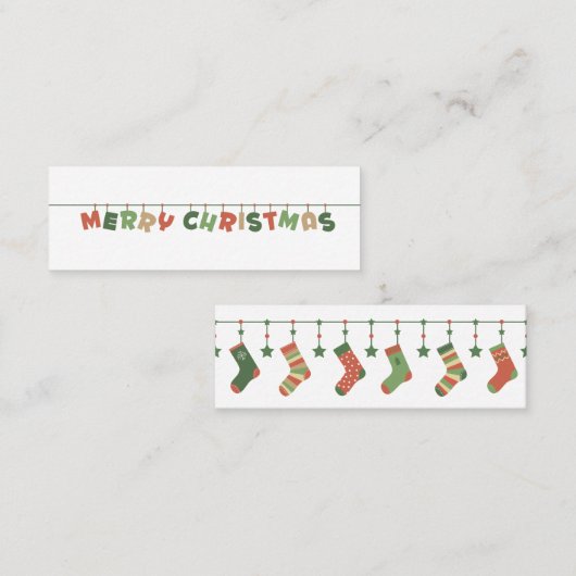 Vroege kerstkleurige winterseizoensgroet mini visitekaartje (Voorkant / Achterkant)