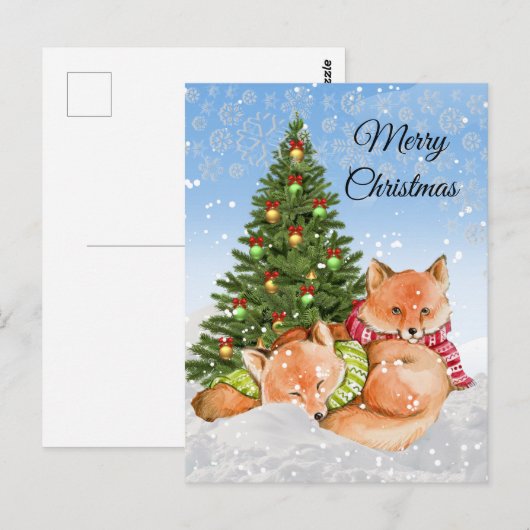 Vroege kerstkoeien / Wildlife Holiday Briefkaart (Voorkant / Achterkant)